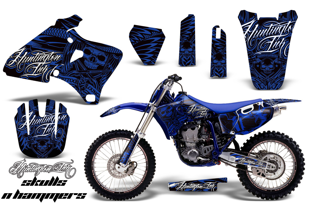 Yamaha YZ426F Graphics Kit HI SkullsNHammers Blu